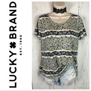 Lucky Brand boho button back tee
